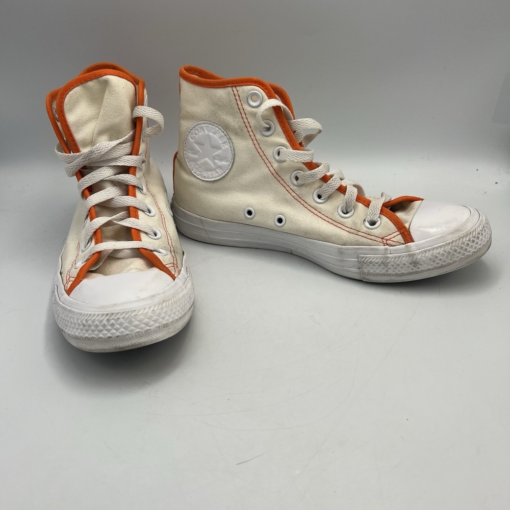 Converse Chuck Taylor All-Stars Natural, Orange Edge Trim‎ And Stitching W7.5